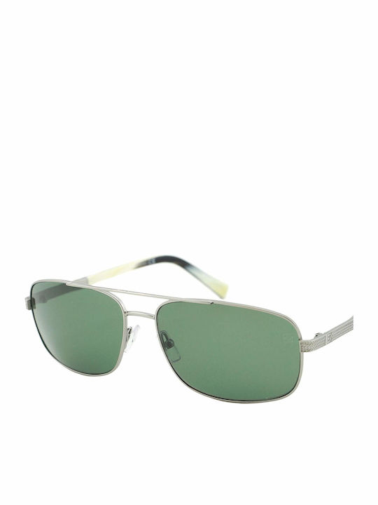 Zegna Men's Sunglasses with Silver Metal Frame and Polarized Lens EZ0012 12R