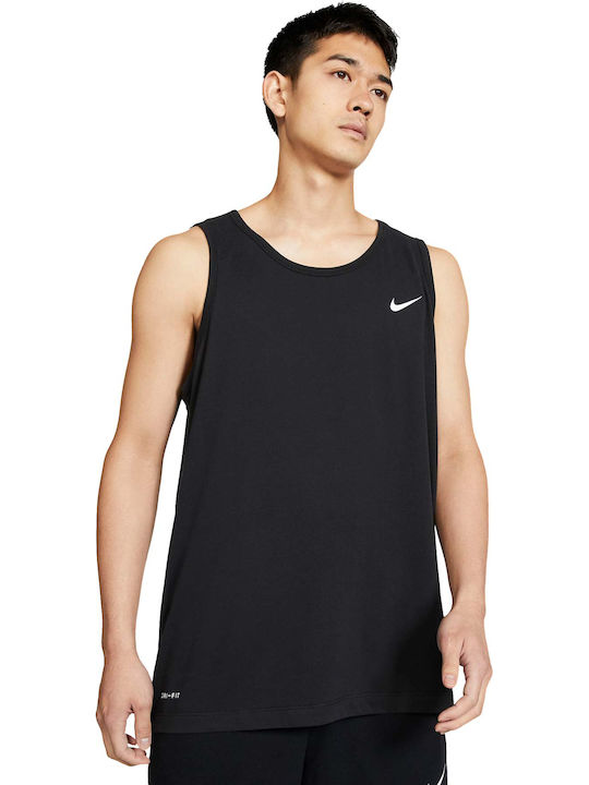 Nike Ανδρική Μπλούζα Dri-Fit Αμάνικη Μαύρη