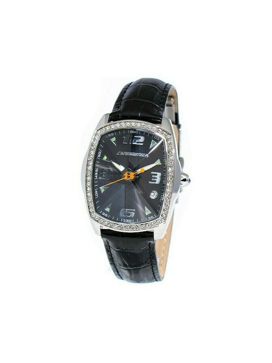 Chronotech Watch with Black Leather Strap CT750...