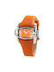 Chronotech Uhr mit Orange Lederarmband CT7681L-06