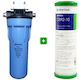 Pentair 3GSL Single Water Filtration System Single Under Sink / Central Supply Micron ½" with Replacement Filter Pentek CBR2-10 0.5 μm 5730532096