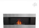 Kratki Delta 2 Horizontal Tuv Indoor Wall Mounted Bioethanol Fireplace Black 90x14.7x40cm