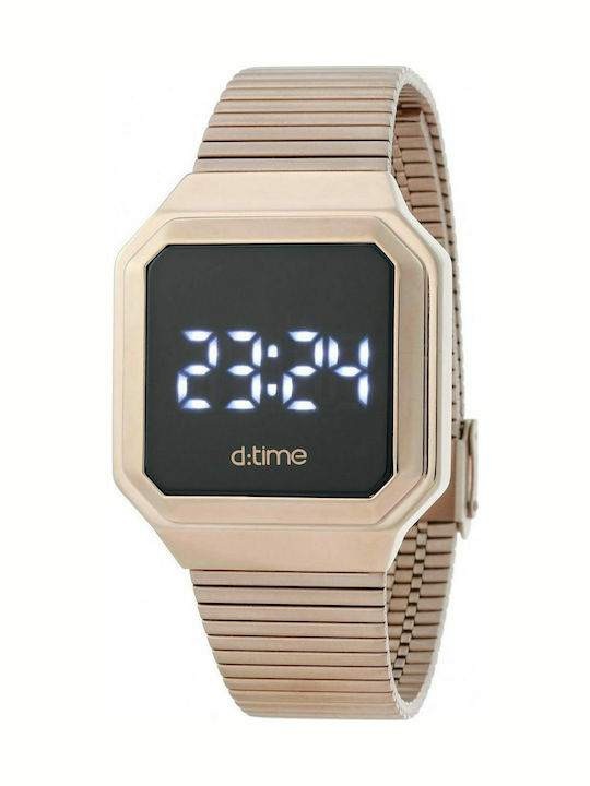 Daniel Klein Digital Men's Watch 40mm Battery with Pink Gold Metal Bracelet