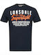 Lonsdale Bredon T-shirt Bărbătesc cu Mânecă Scurtă Albastru marin