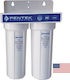 Pentair M10 Slime Line Water Filtration System Double Under Sink / Central Supply Micron 1/4''