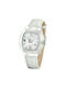 Chronotech Watch Battery with White Leather Strap CT7888M-09