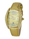 Chronotech Women's Watch with Gold Leather Strap