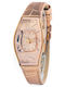Chronotech Γυναικείο Ρολόι 28mm Μπαταρίας με Ροζ Χρυσό Δερμάτινο Λουράκι
