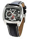 Chronotech Men's Watch 39mm Battery with Black Leather Strap