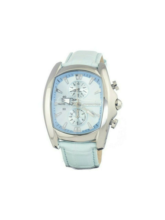 Chronotech Watch Battery with Blue Leather Strap CT7106M-01