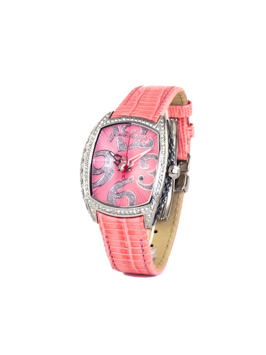 Chronotech Watch with Pink Leather Strap CT7998LS-07