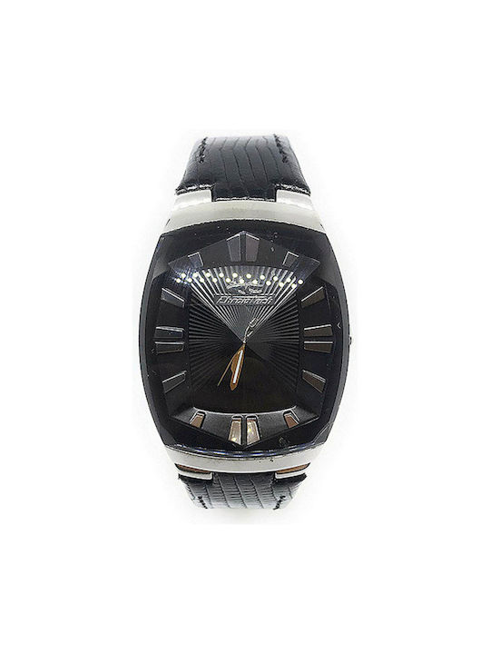 Chronotech Uhr mit Schwarz Lederarmband CT7065L-02