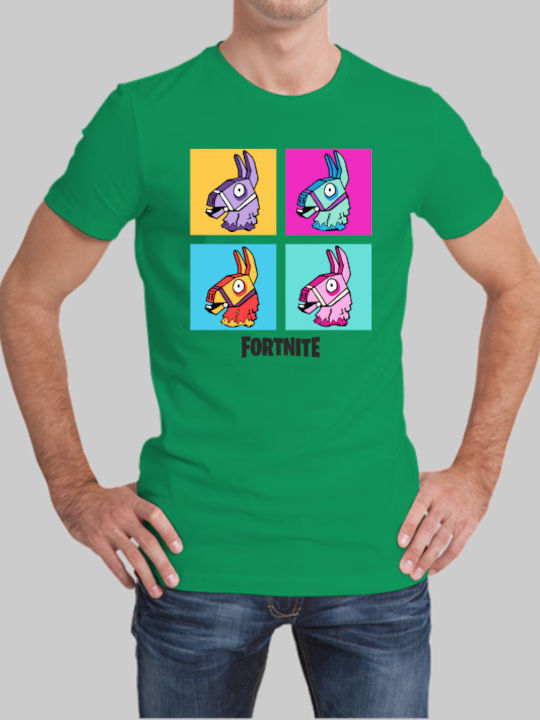 Tricou Fortnite lama - KELLY GREEN