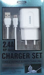 Remax Charger with 2 USB-A Ports and Cable Lightning Whites (RP-U22)