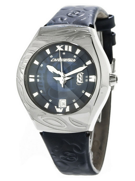 Chronotech Ανδρικό Ρολόι 38mm Μπαταρίας με Μπλε...