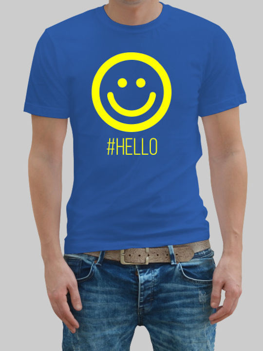 Hello man t-shirt - ROYAL BLUE