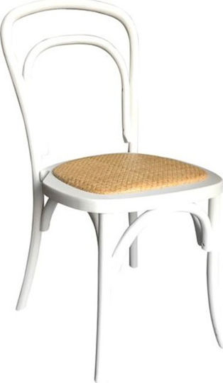 Aliyah Cafe Wooden Chair White 45x54x89cm