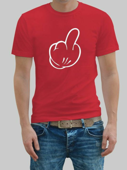 Mickey Mouse Finger T-shirt - ROȘU