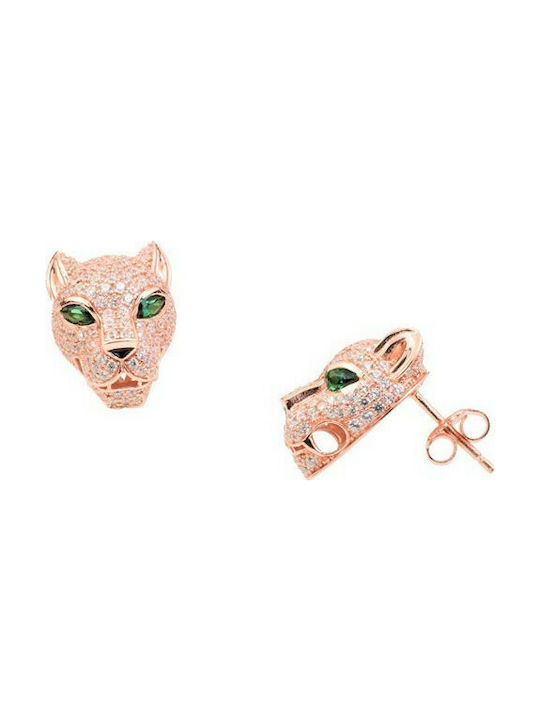 Silver earrings 925 in pink color