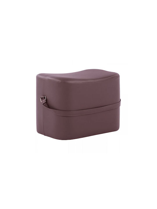 Stools For Living Room Upholstered with Faux Leather Beate Purple 1pcs 50x34x35cm