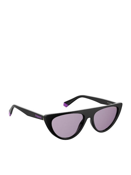 Polaroid Women's Sunglasses with Black Plastic Frame and Purple Polarized Lens PLD6108/S HK8/KL
