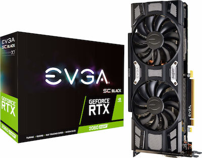 EVGA GeForce RTX 2060 Super 8GB GDDR6 SC Black Κάρτα Γραφικών PCI-E x16 3.0 με HDMI και 2 DisplayPort