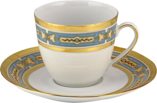 WM Collection N51935 Set Tassen Tee aus Porzellan Gold 200ml 6Stück