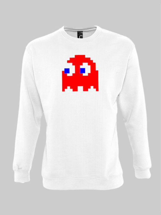 Pac man ghost sweatshirt - WHITE