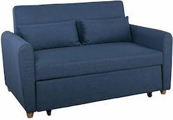 Motto Two-Seater Fabric Sofa Bed Blue 140x86cm