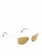 Luxottica Men's Sunglasses with Silver Metal Frame and Gold Lens 7087 GEP