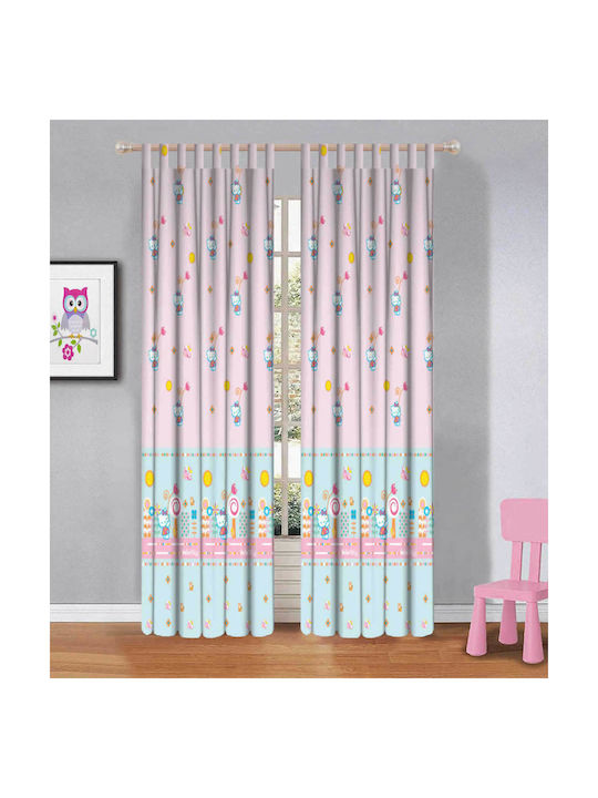 Disney Kids Tab Top Curtain Hello Kitty HK8149-1 Pink 140x290cm