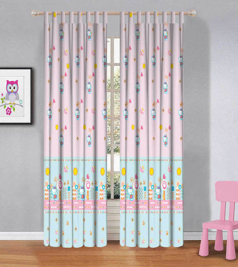 Disney Παιδική Κουρτίνα Hello Kitty HK8149 με Τιράντες Ροζ 140x290εκ.