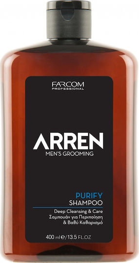 Farcom Arren Men's Grooming Purify Șampon Curățare Profundă și Strălucire pentru Toate Tipurile de Păr 400ml