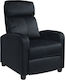 Porter Relaxsessel mit Fußhocker Samt Black 68x86x99cm