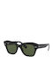 Ray Ban State Street Women's Sunglasses with Black Plastic Frame and Green Lens RB2186 901/31