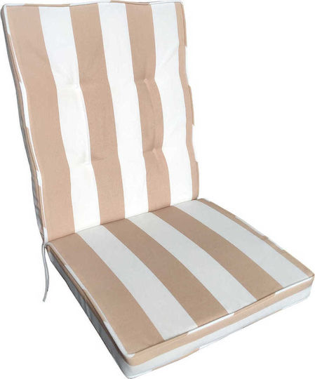 Woodwell Μαξιλάρι Καρέκλας Κήπου με Πλάτη Gord Ριγέ Cappuccino 55x45εκ.