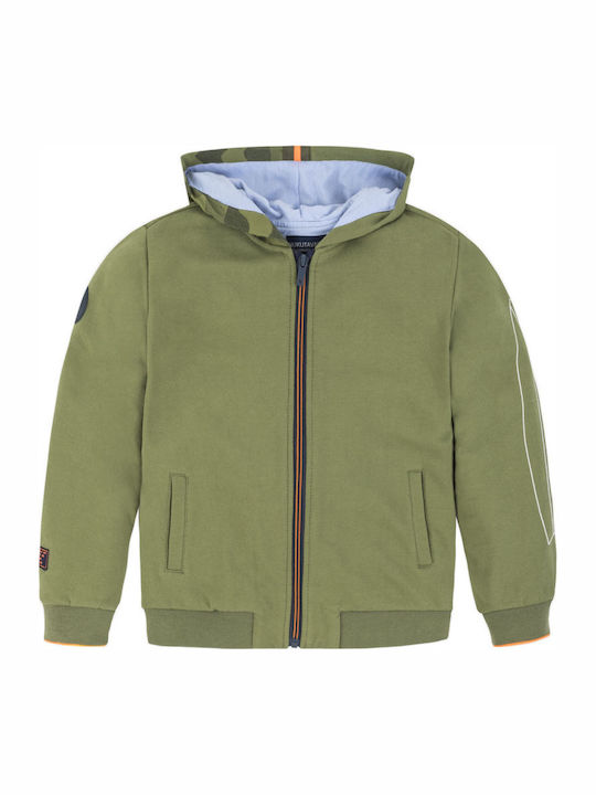 Kids Sweatshirt Cardigan with Hood and Pockets Khaki