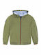 Kids Sweatshirt Cardigan with Hood and Pockets Khaki