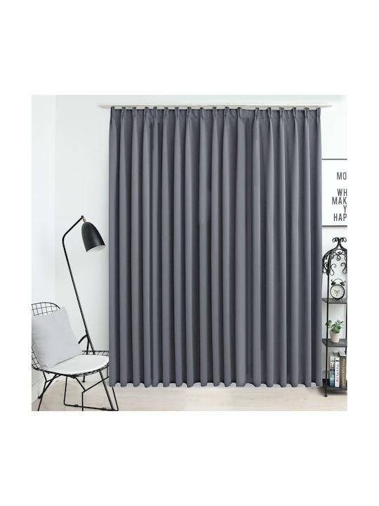 vidaXL Blackout Curtain With Pencil Pleat Gray 290x245cm