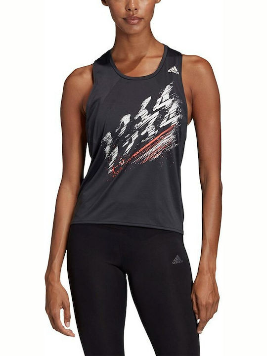 Adidas Speed Αμάνικη Γυναικεία Αθλητική Μπλούζα Μαύρη