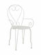 Schmiedeeiserner Stuhl Metallisch Amore White 1Stück 49x48x90cm.