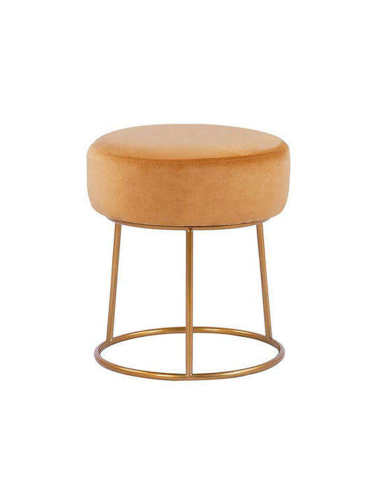 Karlo Living Room Stool Padded with Velvet Χρυσό 36x36x38cm