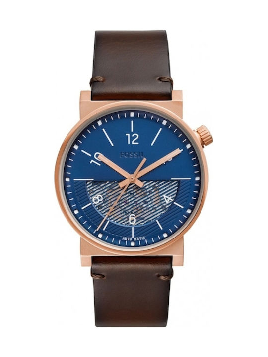 Fossil Barstow Watch Automatic with Brown Leather Strap