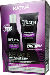 Kativa Keratin Xpress Post Straightening Σετ Θεραπείας Μαλλιών με Κερατίνη για Ισιωτική, με Σαμπουάν 2τμχ
