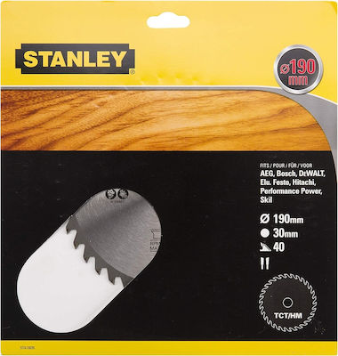 Stanley STA13035 Cutting Disc Wood 190mm with 40 Teeth 1pcs