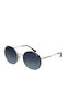 Invu Unisex Sonnenbrille mit Gold Metall Gestell und Blau Polarisiert Linse