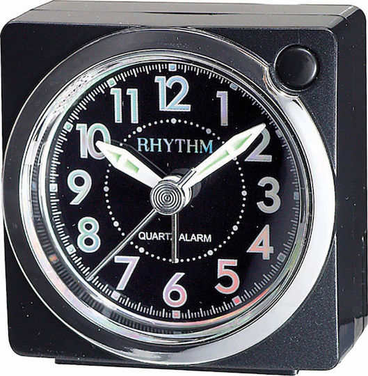 Rhythm Ceas De Masă Silentios Din Plastic Cu Ceas Deșteptător Negru CRE820NR02