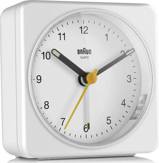 Braun Безшумен Масов Часовник с Индикатори с Будилник Бял BC03W