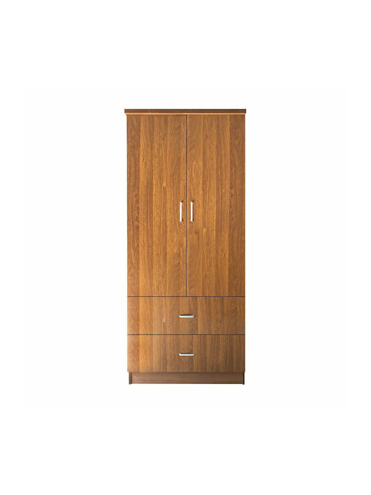 Closet Δίφυλλη Ντουλάπα Καρυδί 80x50x180cm
