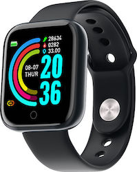 Y68 Smartwatch με Παλμογράφο (Μαύρο)